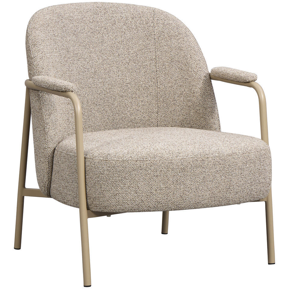 Leen Bakker - Fauteuil Jimmie - Stof - Beige - 67x77x85 Cm