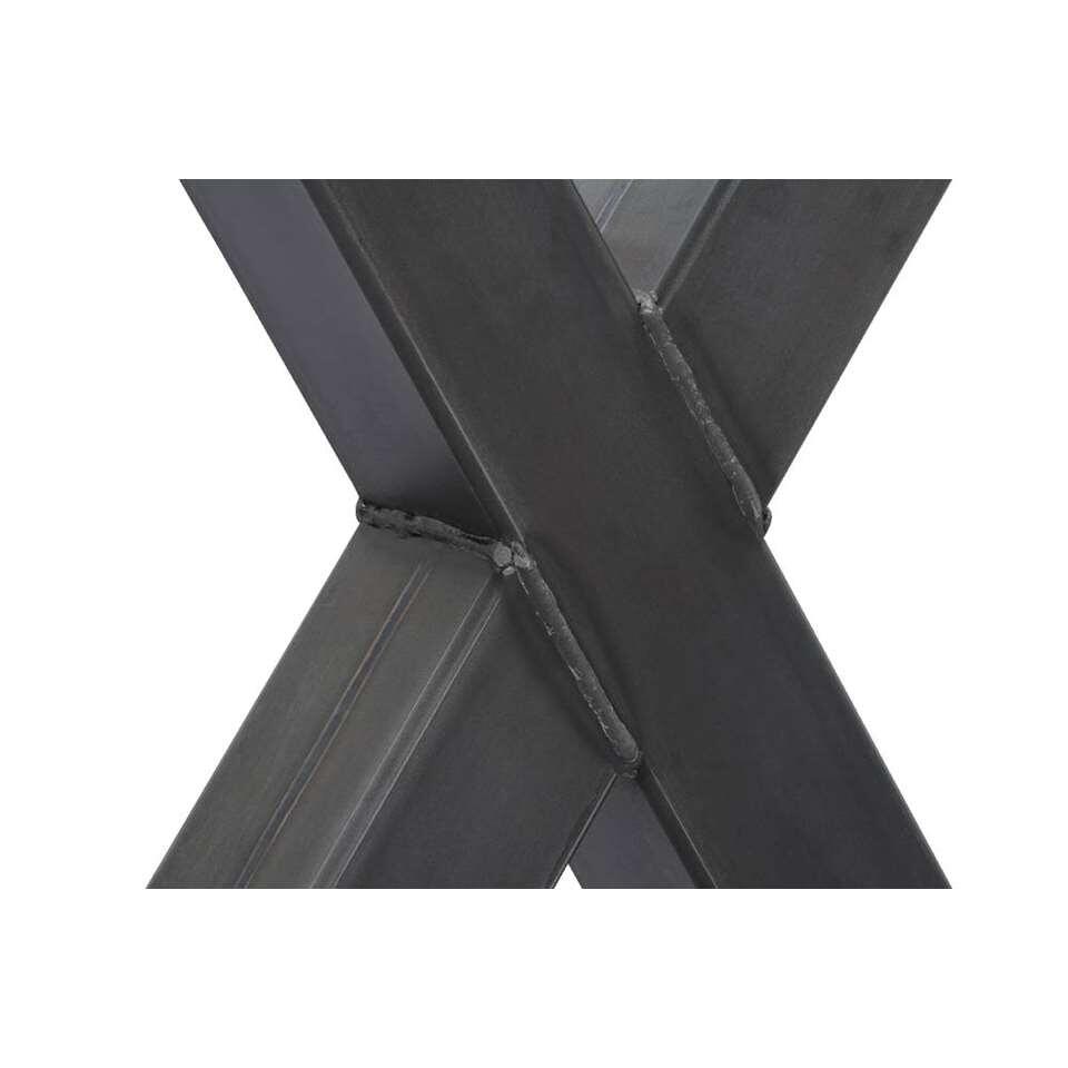 UMIX boomstamtafel Houston X-poot - 75x160x90 cm - eiken/zwart