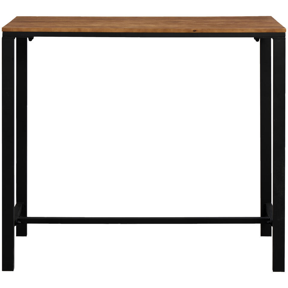 Leen Bakker - Bartafel Luuk - Zwart/naturel - 120x60x105 Cm - Grenenhout - Bruin#Zwart