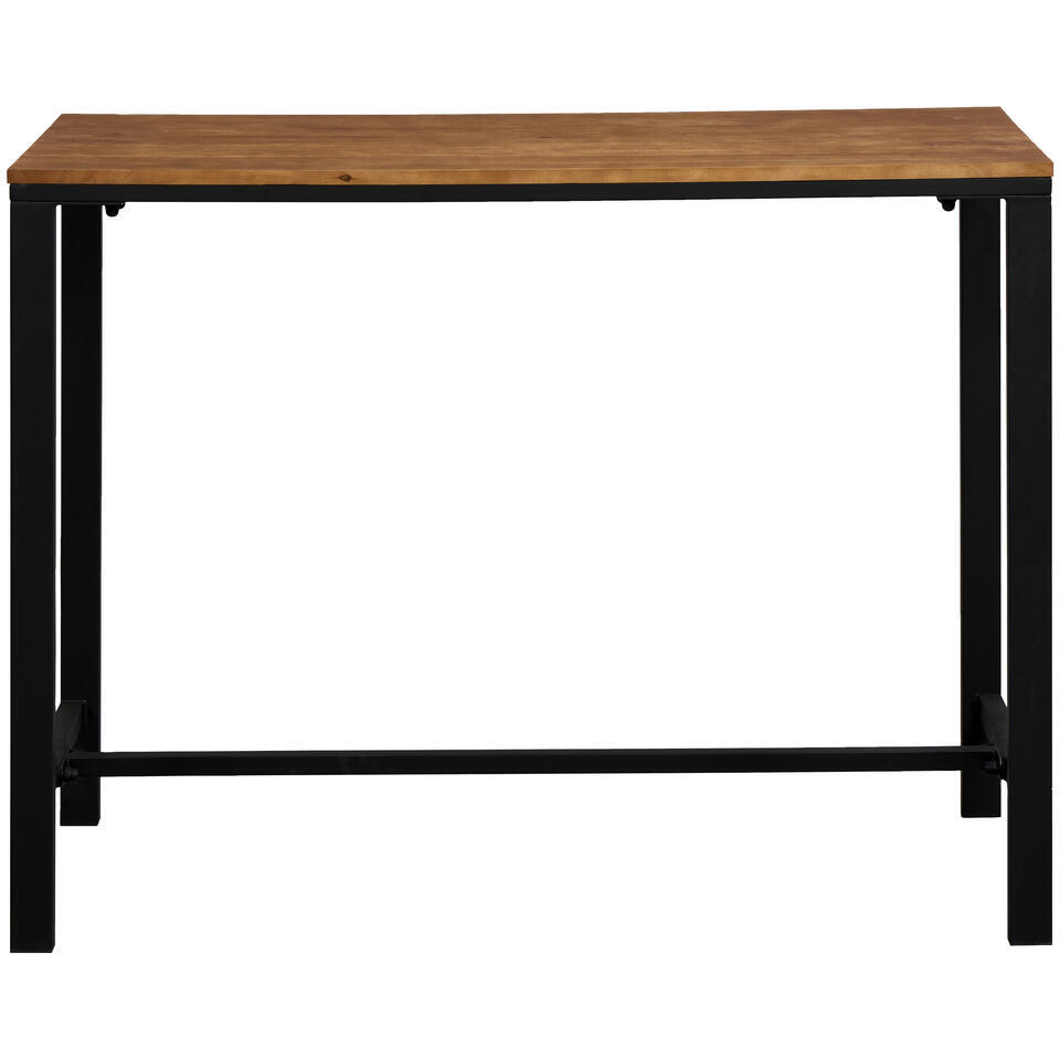 Leen Bakker - Bartafel Luuk - Zwart/naturel - 120x60x92 Cm - Grenenhout - Bruin#Zwart