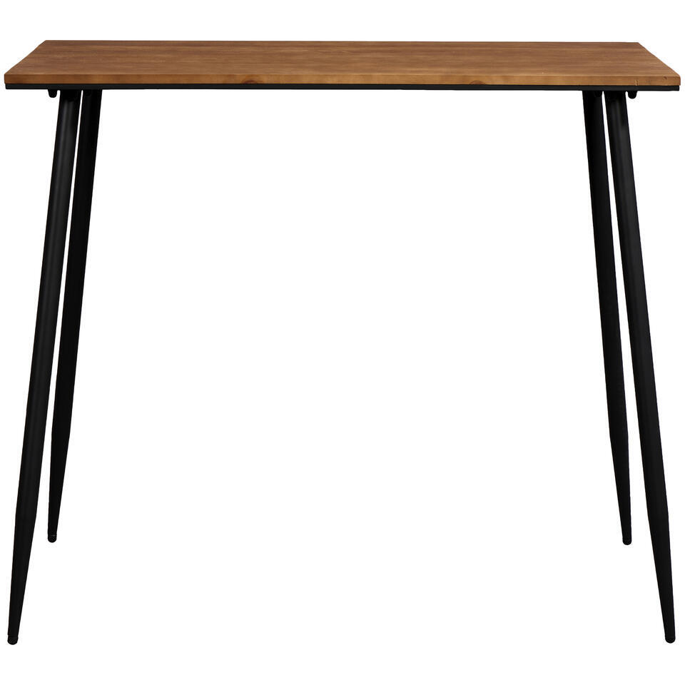 Leen Bakker - Bartafel Milo - Zwart/naturel - 105x120x70 Cm - Grenenhout - Bruin#Zwart
