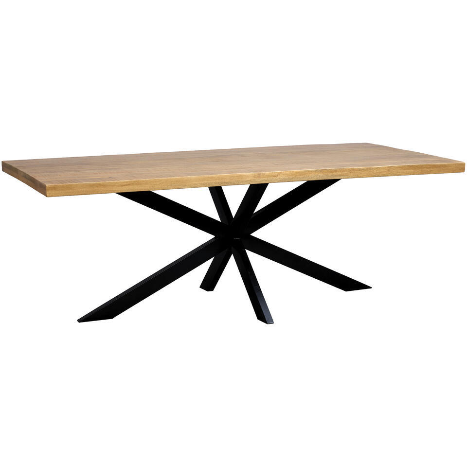 Leen Bakker - Eettafel Travis - 78x220x100 Cm - Mangohout - Bruin