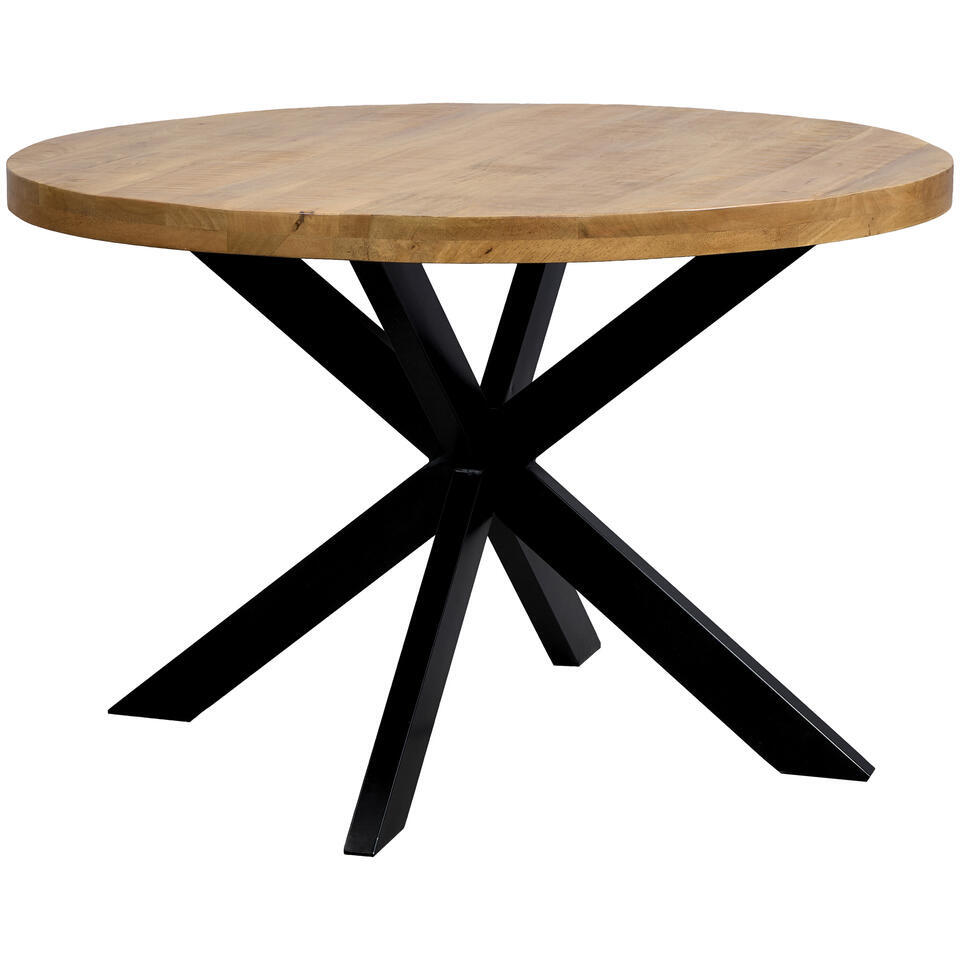 Leen Bakker - Eettafel Travis Rond - Ø120 Cm - Mangohout - Bruin