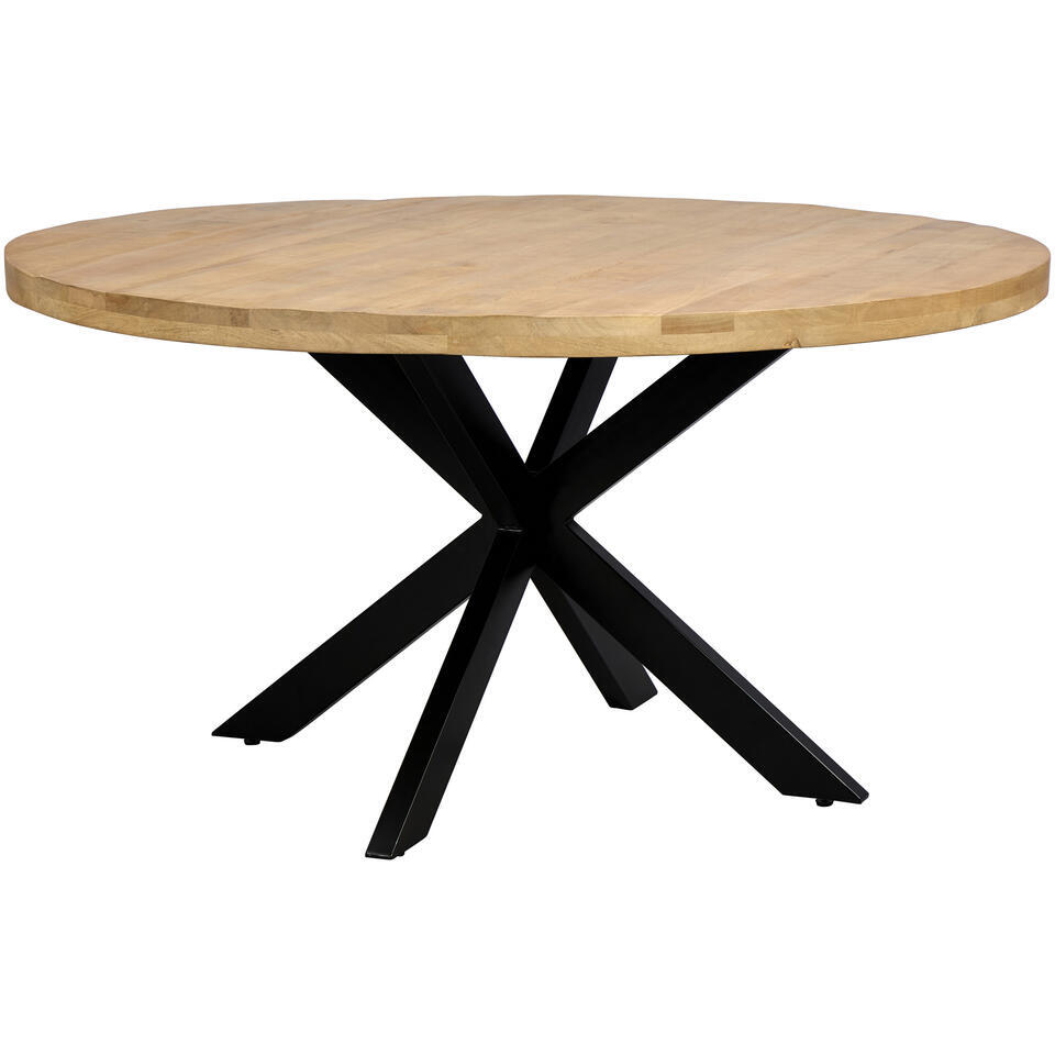 Leen Bakker - Eettafel Travis Rond - Mango - Ø150 Cm - Mangohout - Bruin