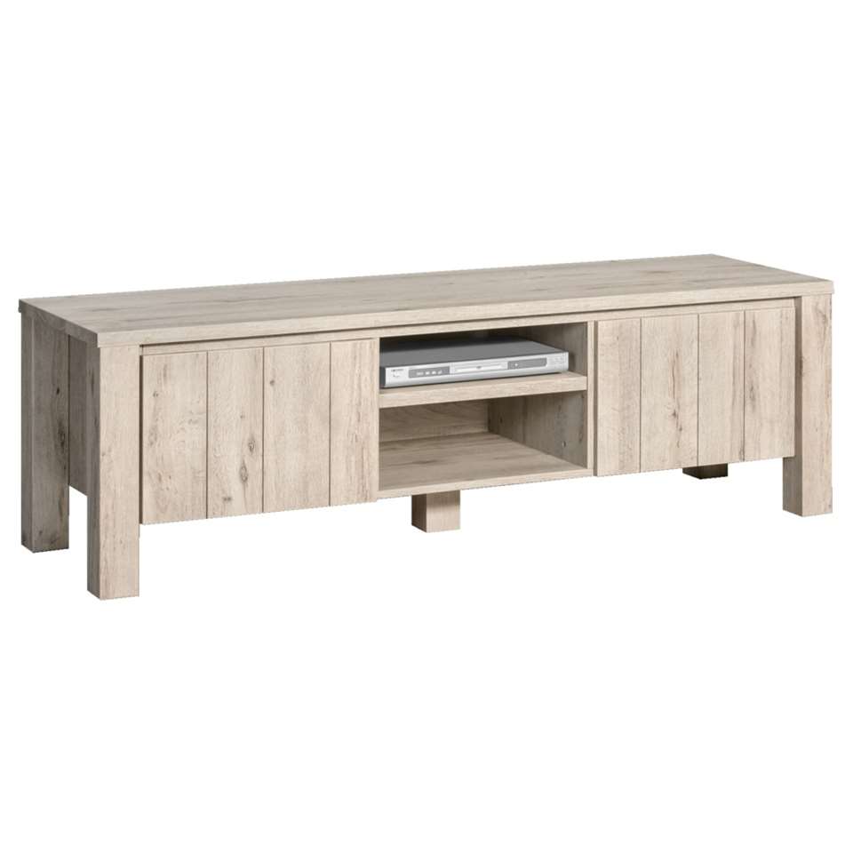financieel een paar plotseling TV-meubel Jens - grijs eiken - 52x168x50 cm | Leen Bakker
