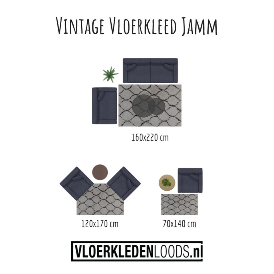 Interieur05 - Vintage Vloerkleed Jamm - Bruin/Antraciet- 160 x 220 (M)