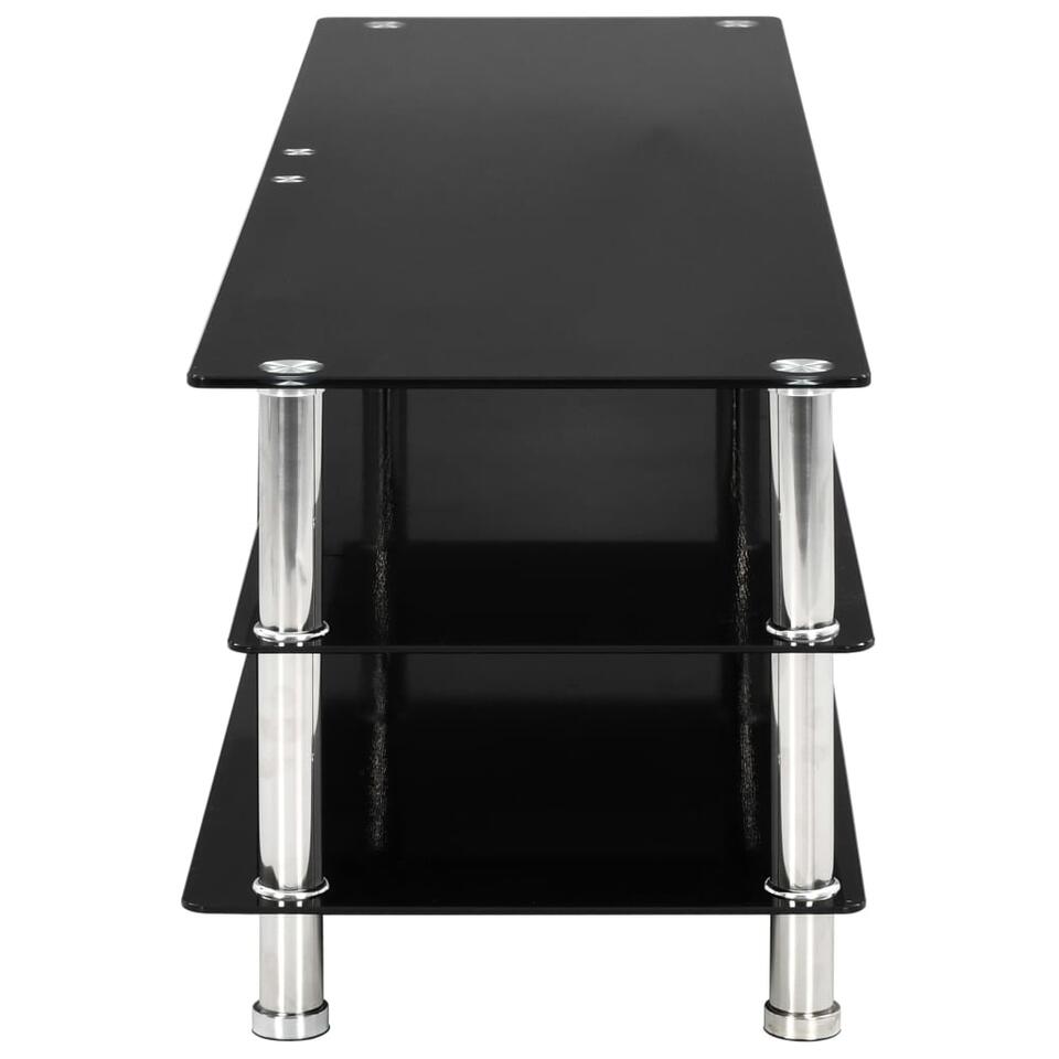 vidaXL Tv-meubel 150x40x40 cm gehard glas zwart
