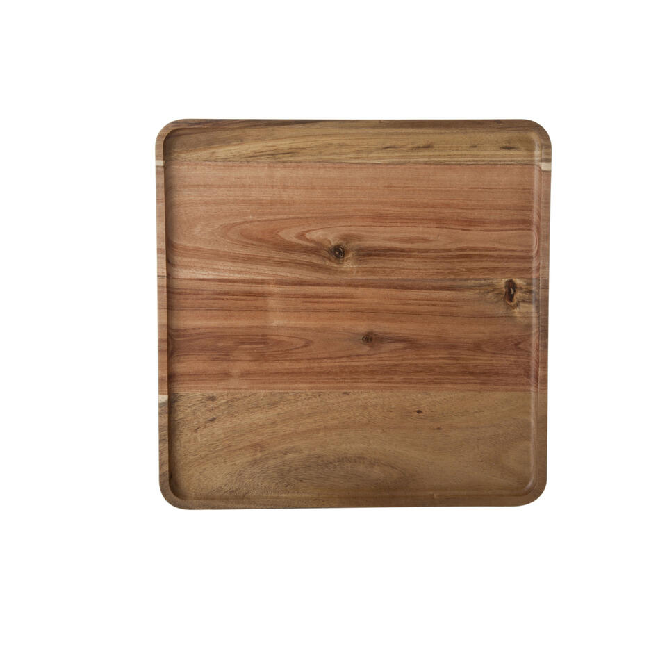 Cosy & Trendy Dienblad - hout - opstaande rand - vierkant - 26 cm