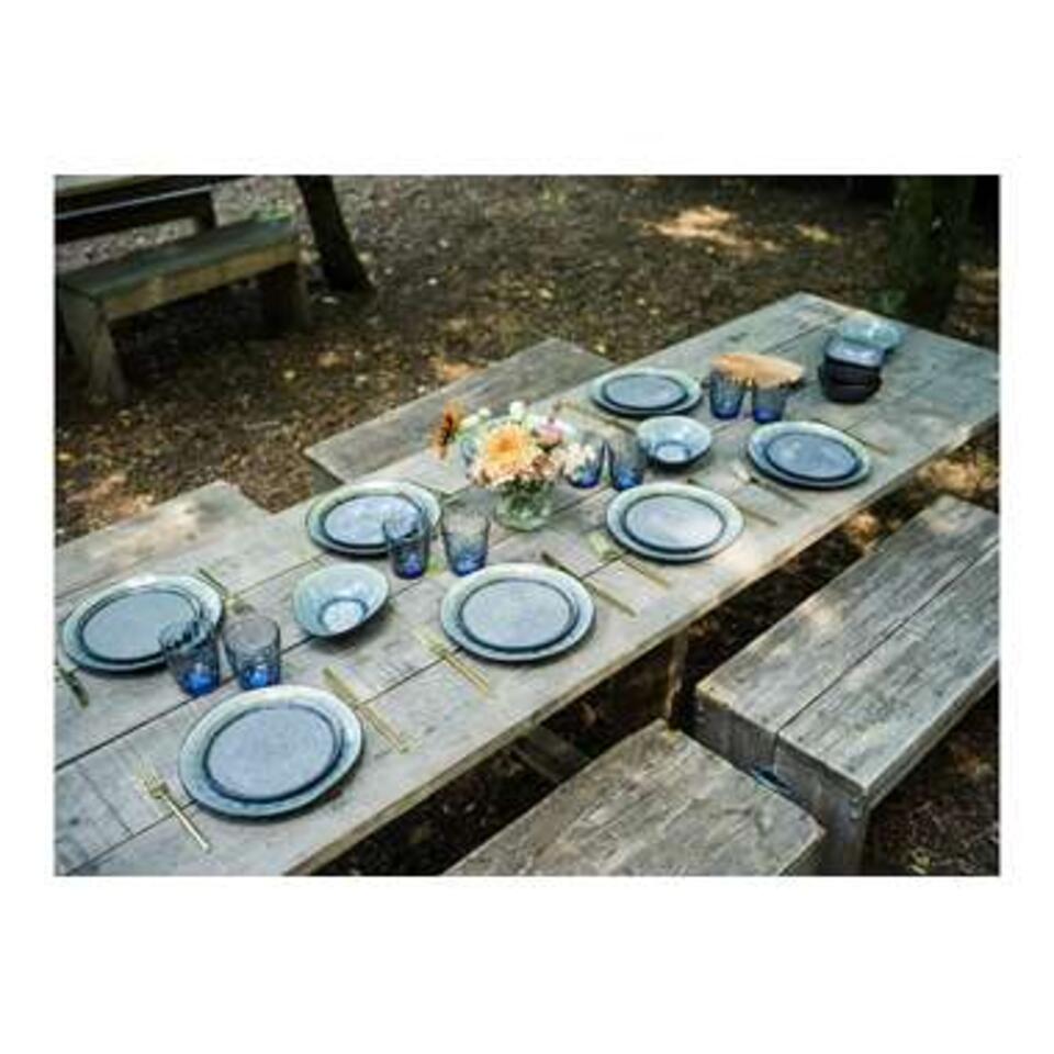 Cosy&Trendy Laguna Blue-Grey ontbijtbord - Ø 20 cm - Set-6