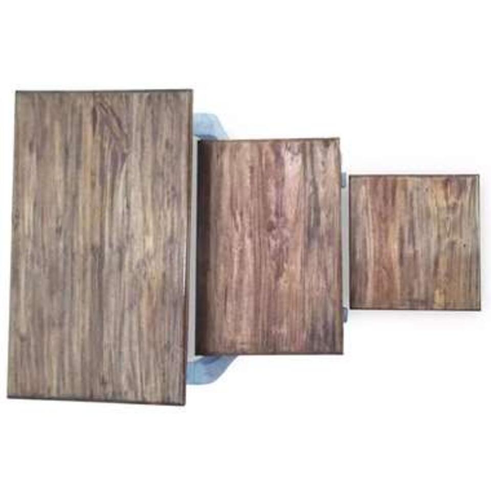 VIDAXL 3-delige Tafeltjesset massief gerecycled hout
