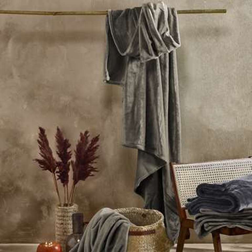 De Witte Lietaer Fleeceplaid Steeple Grey - 150 x 200 cm - Grijs
