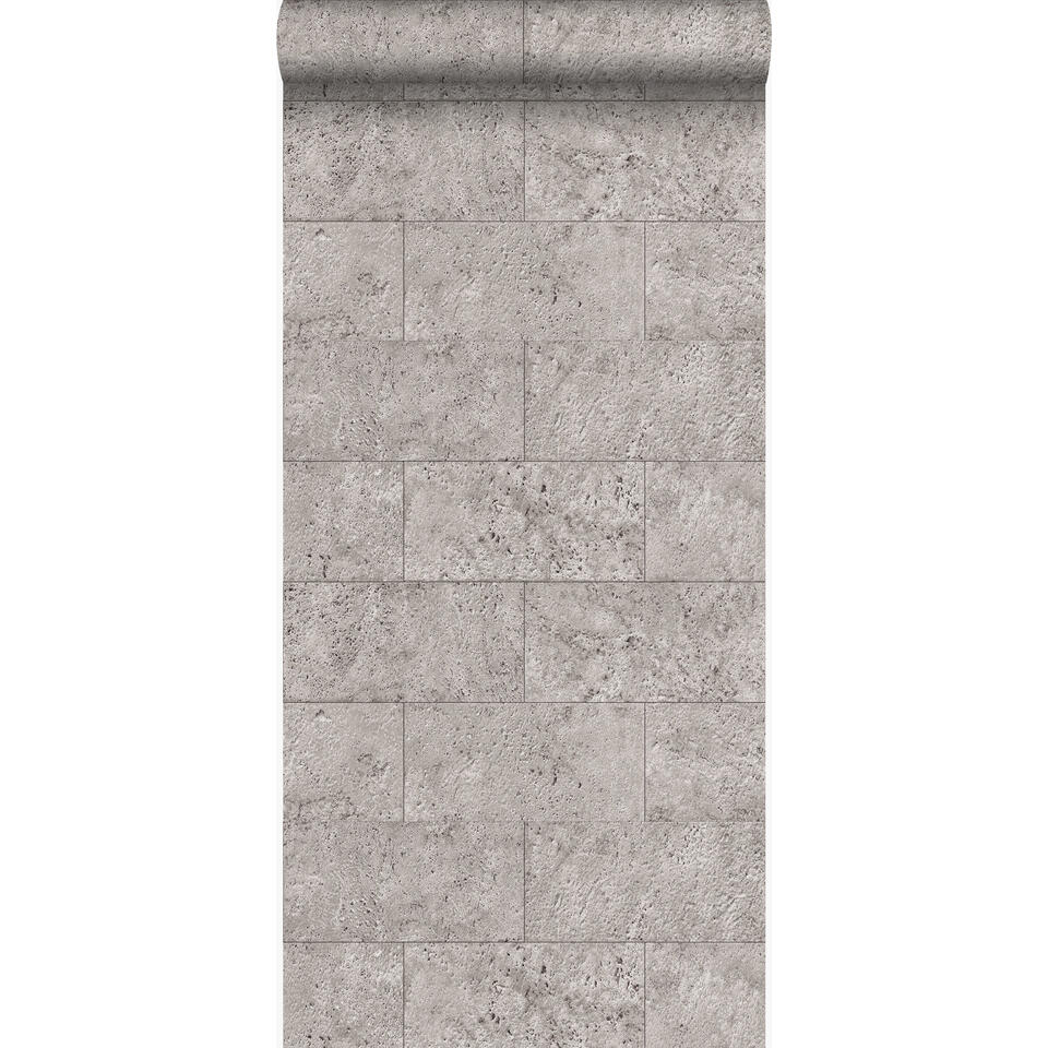 Origin behang - kalkstenen blokken - lichtgrijs - 53 cm x 10.05 m product