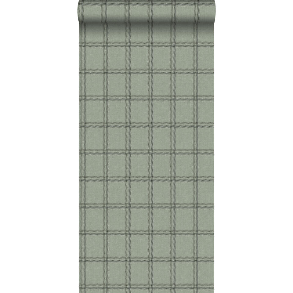 Origin behang - ruiten - vergrijsd groen - 0.53 x 10.05 m product