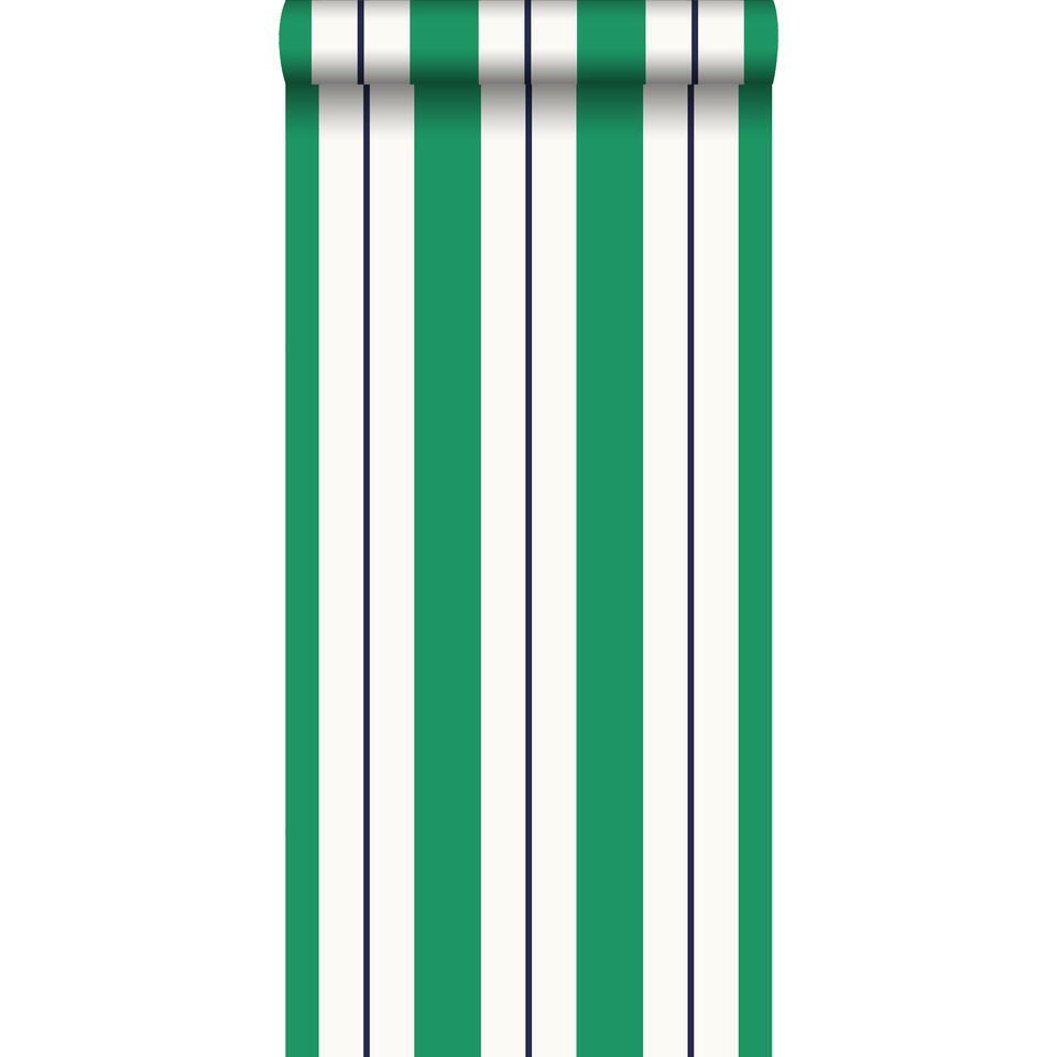 ESTAhome behang - strepen - groen en marine blauw - 53 cm x 10,05 m product