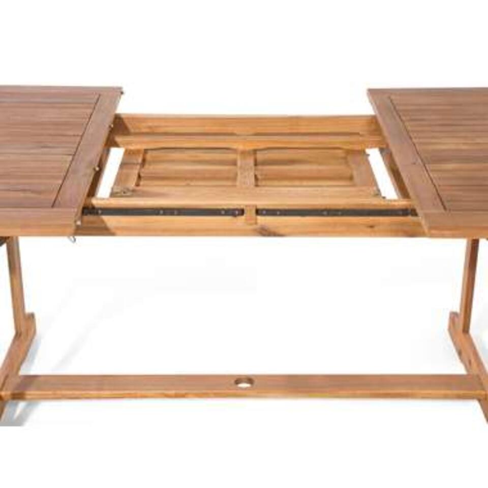 Beliani Verlengbare tafel MAUI - lichte houtkleur acaciahout