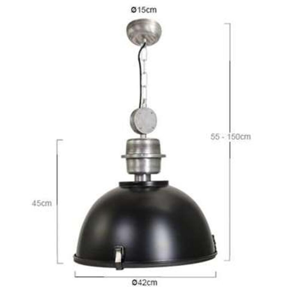 Steinhauer Hanglamp bikkel - 42 cm - zwart