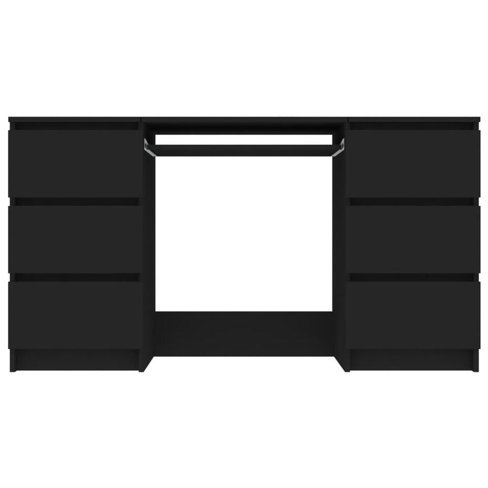 VIDAXL Schrijftafel 140x50x77 cm spaanplaat zwart
