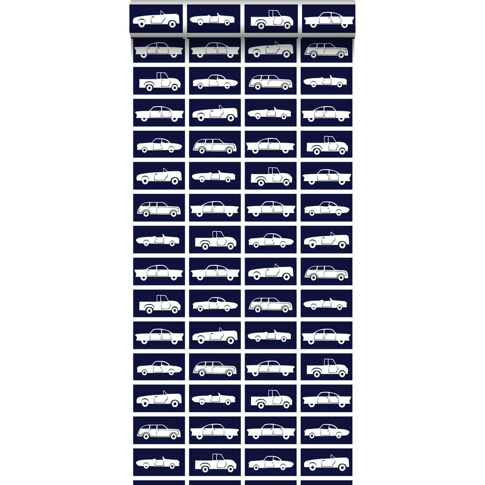 ESTAhome behang - auto's - marine blauw - 53 cm x 10,05 m product