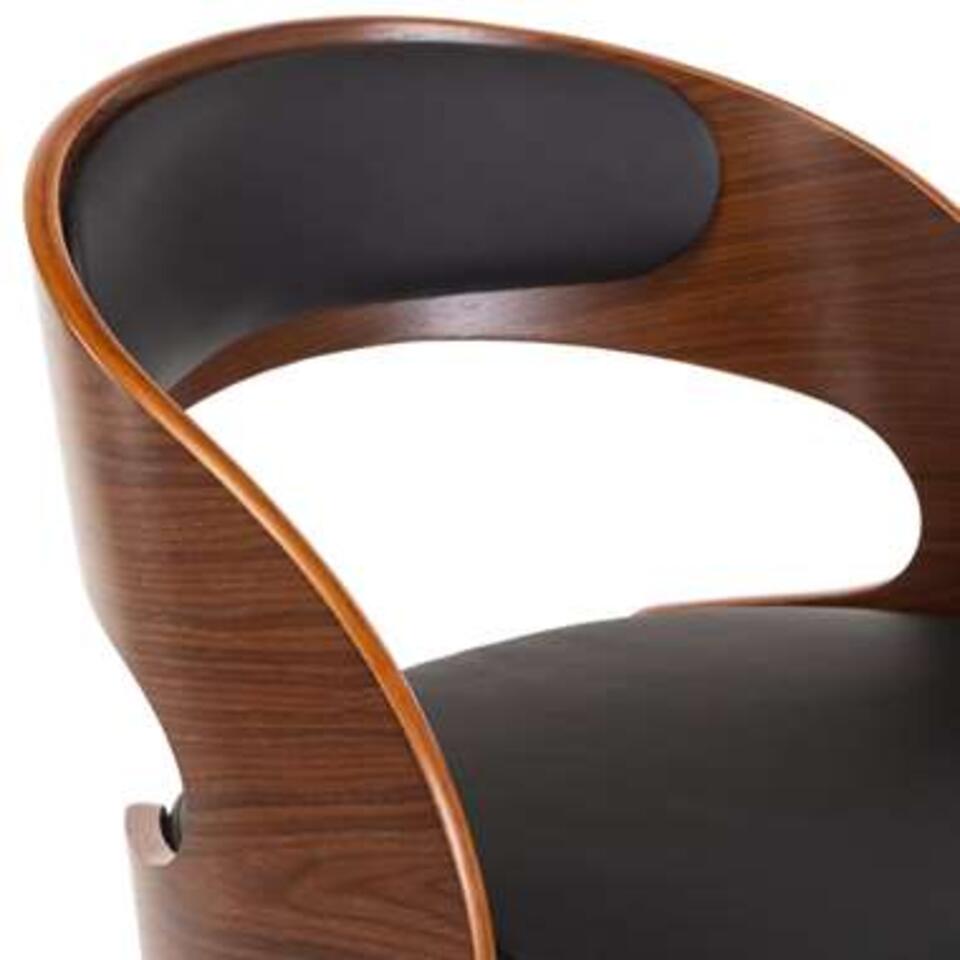 VIDAXL bureaustoel - draaibaar - gebogen hout en kunstleer - zwart