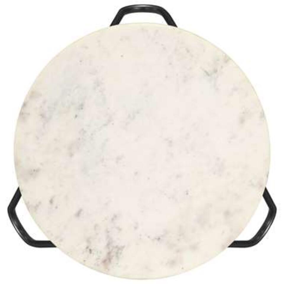VIDAXL Salontafel 40x40x40 cm echt steen met marmeren textuur wit
