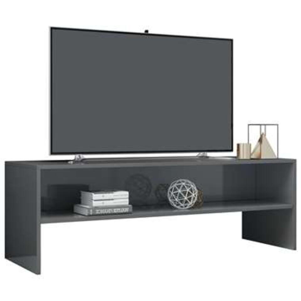 VIDAXL Tv-meubel 120x40x40 cm spaanplaat hoogglans grijs