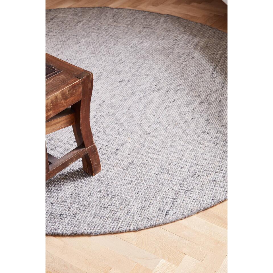 Eva interior Rond vloerkleed wol Antraciet - Cobble Stone -180cm