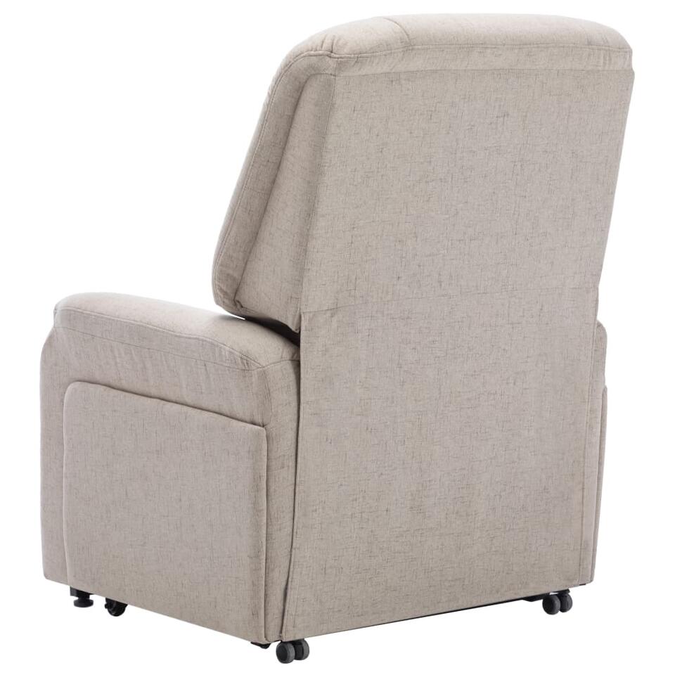vidaxl fauteuil elektrisch sta op stoel stof creme leen bakker
