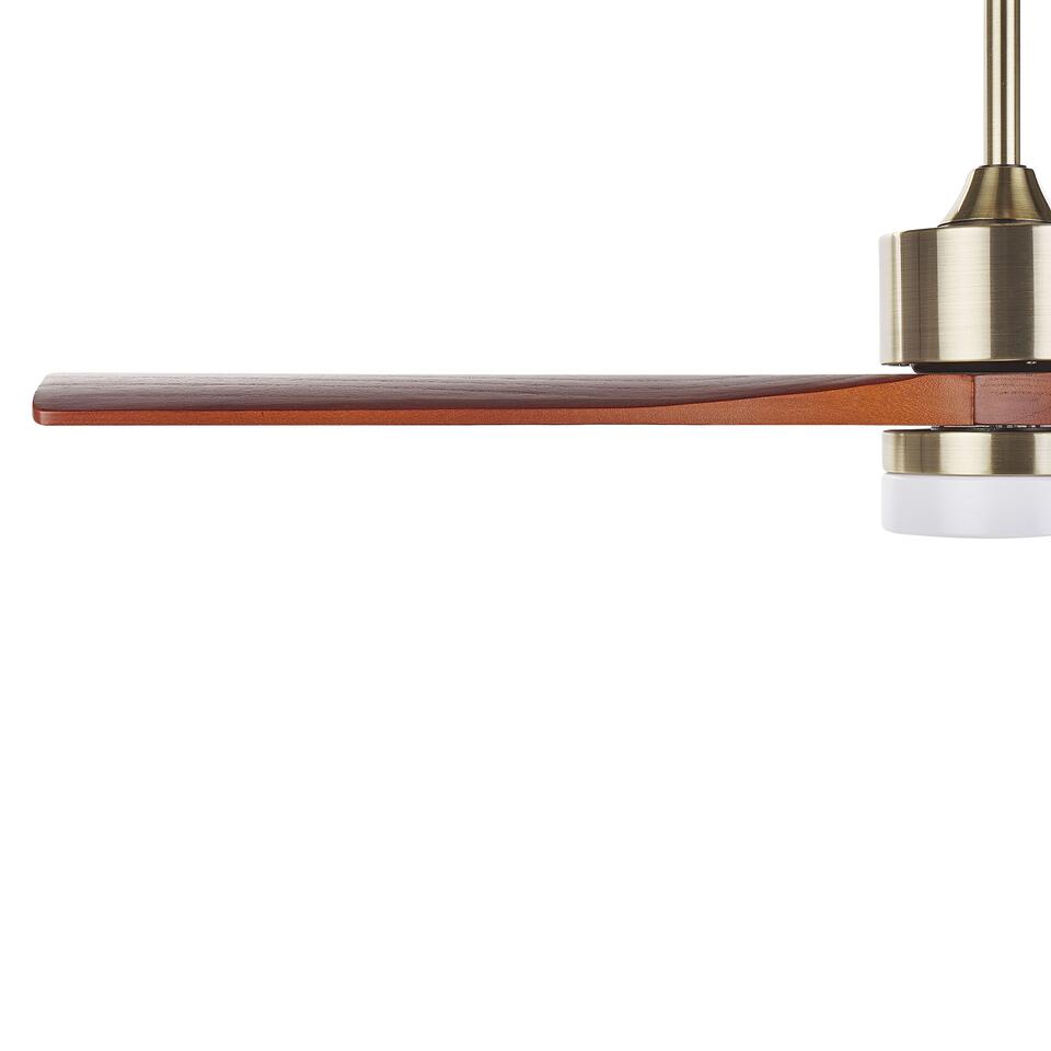 Beliani Plafondlamp met ventilator ARUWIMI - Donkere houtkleur ijzer, massief h