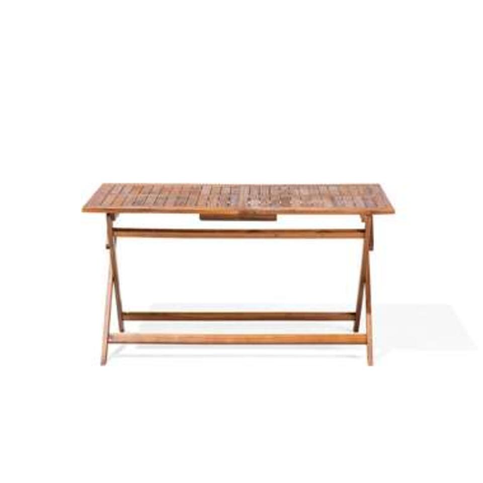 Beliani Inklapbare tafel CENTO - donkere houtkleur acaciahout