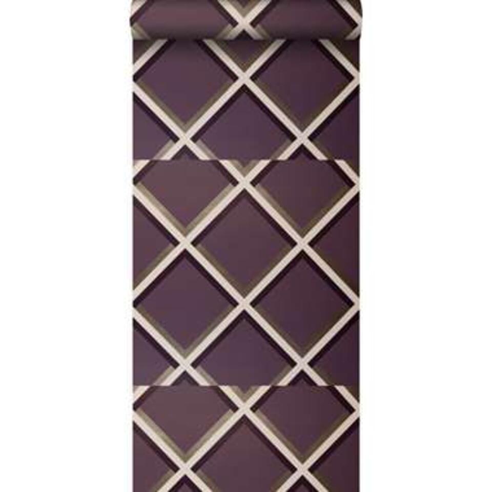 Origin behang - geometrische vormen - paars - 52 cm x 10,05 m product