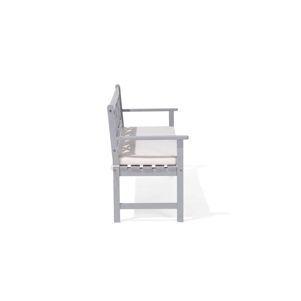 Beliani Tuinmeubel set hout grijs 5 stoelen met kussens beige MODICA