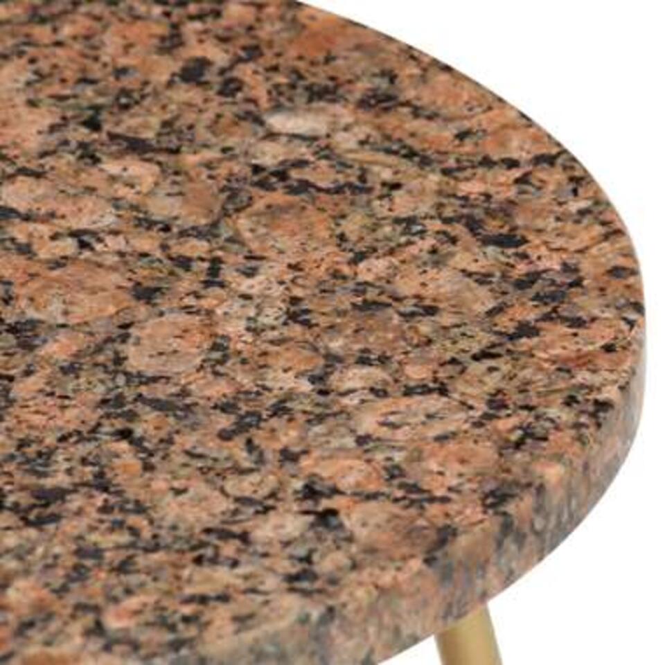 VIDAXL Salontafel 40x40x40 cm echt steen met marmeren textuur rood