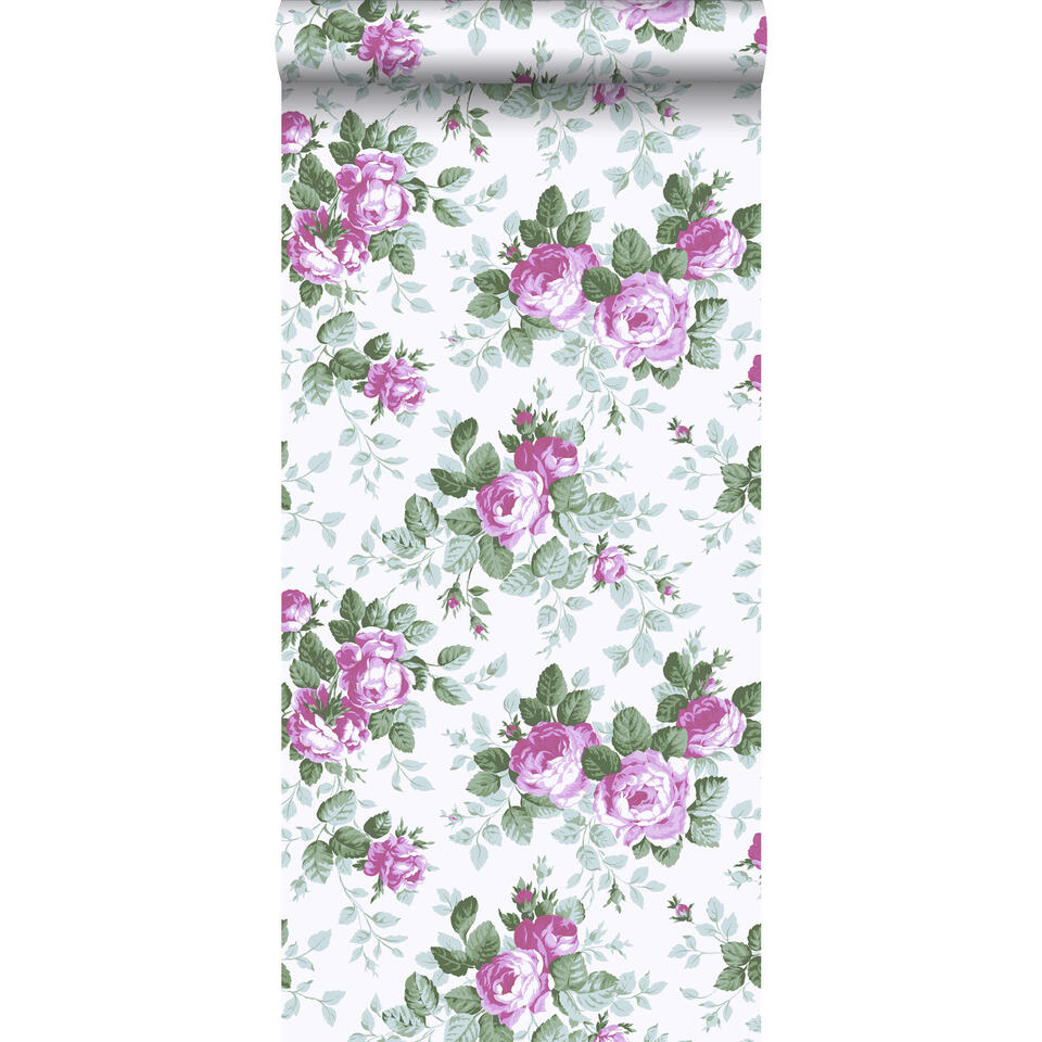 ESTAhome behang - rozen - paars - 53 cm x 10,05 m product