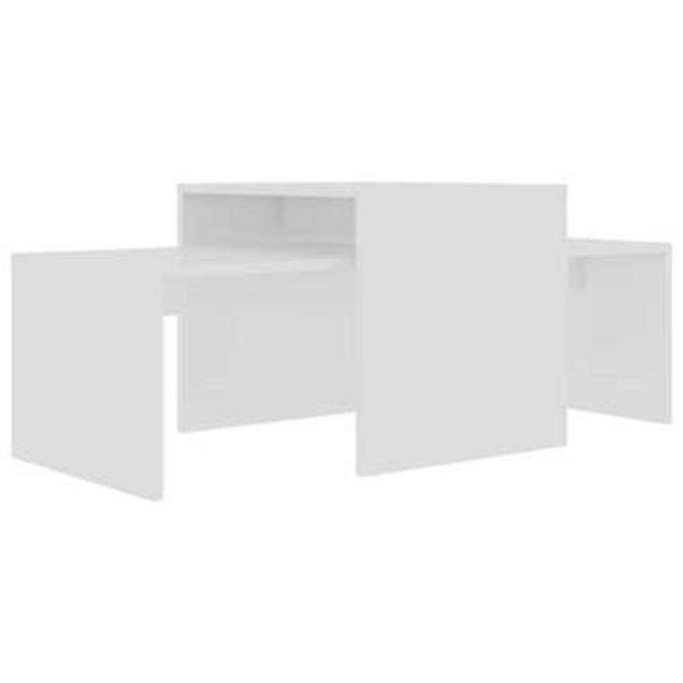 VIDAXL Salontafelset 100x48x40 cm spaanplaat hoogglans wit