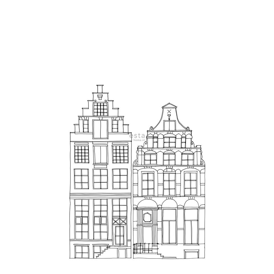 ESTAhome fotobehang - Amsterdamse grachtenhuisjes - 1.395 x 2.79 m product