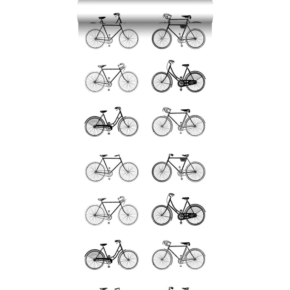 ESTAhome behang - fietsen - wit en zwart - 53 cm x 10,05 m product
