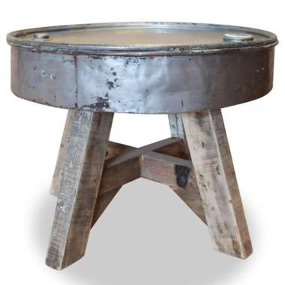 VIDAXL Salontafel 60x45 cm gerecycled hout zilver