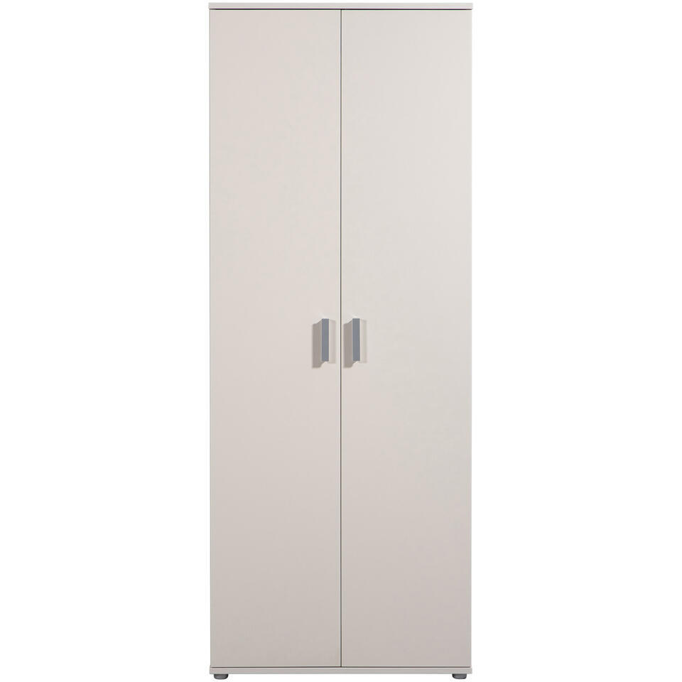 25% korting - Leen Bakker - Kast Inca 2-deurs - Greige - 184x70x34,5 Cm - Spaanplaat - Grijs#Beige - 34.5x70x184 Cm