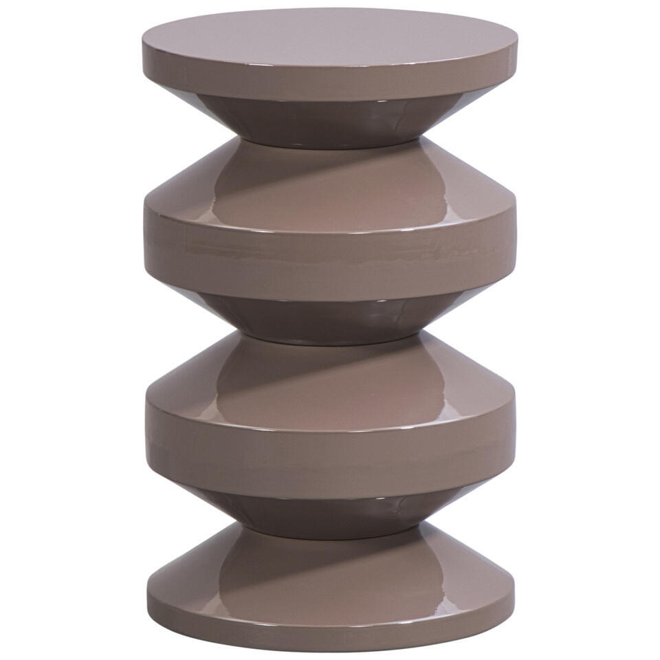 Leen Bakker - Bijzettafel Madrid - 49xØ31 Cm - Metaal - Taupe - 32.5x64.5x51.5 Cm