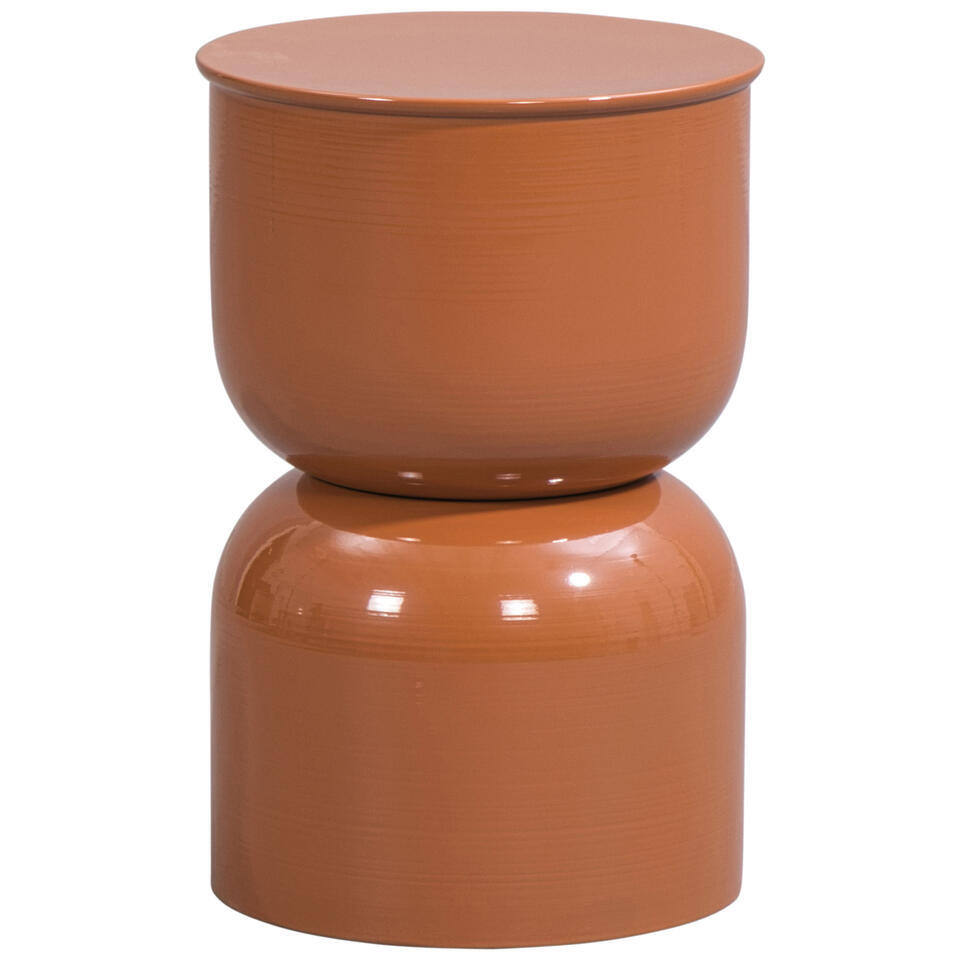 Leen Bakker Bijzettafel Sevilla 46,5xØ31 Cm Zink Oranje 32.5x64x48 Cm