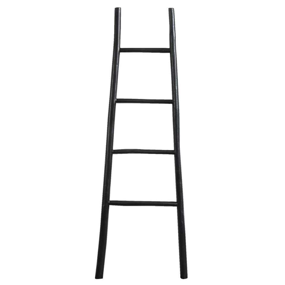 tegenkomen kruipen code Decoratieve ladder Roel - zwart - 160x55x5 cm | Leen Bakker