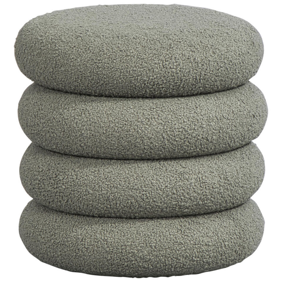 Leen Bakker Poef Arnedo 39xØ39 Cm Stof Groen