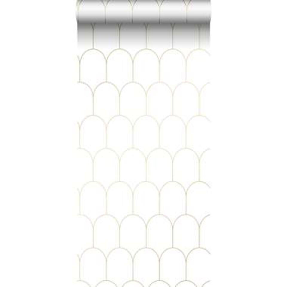 ESTAhome behang - art deco motief - wit en goud - 0.53 x 10.05 m product