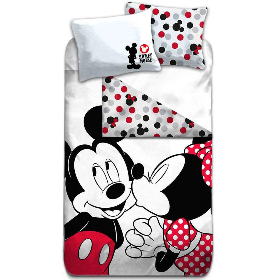 Orkaan Tot ziens Egoïsme Disney Mickey Mouse Kiss - Dekbedovertrek - Eenpersoons - 140 x 200 cm -  Multi | Leen Bakker