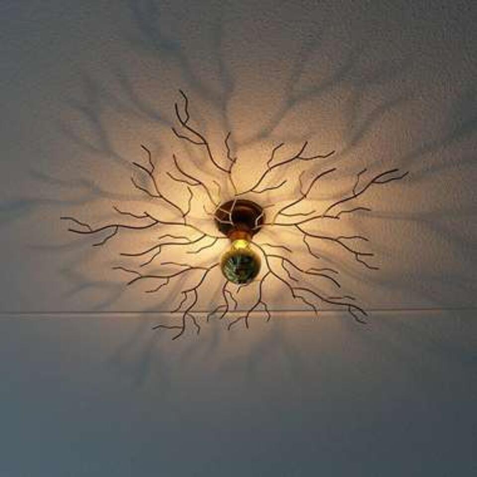 Ylumen Plafondlamp Bichero Ø 80 cm - incl LED Kopspiegel - goud-bruin