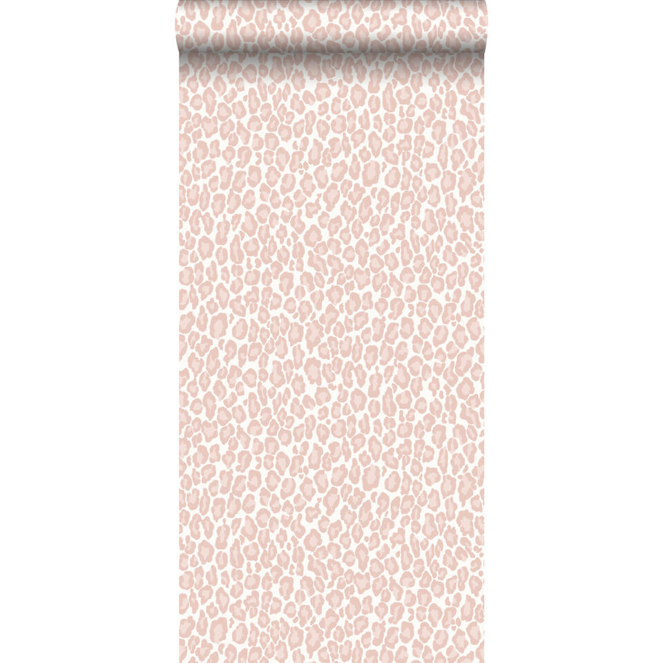 telefoon Raadplegen geur ESTAhome behang - panterprint - zacht roze - 0.53 x 10.05 m | Leen Bakker