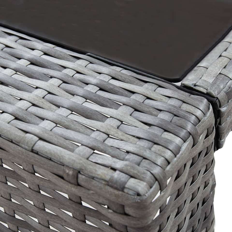 VIDAXL 7-delige Tuinbarset met kussens poly rattan grijs