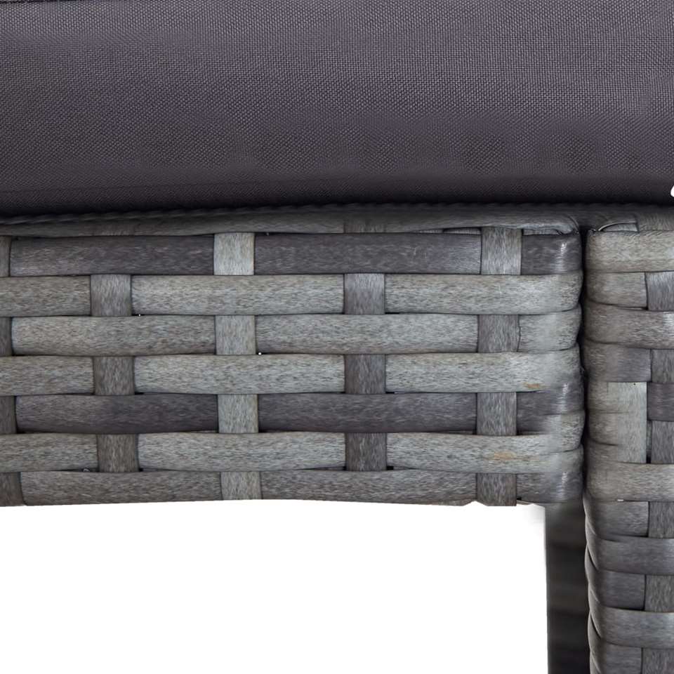 VIDAXL 7-delige Tuinbarset met kussens poly rattan grijs