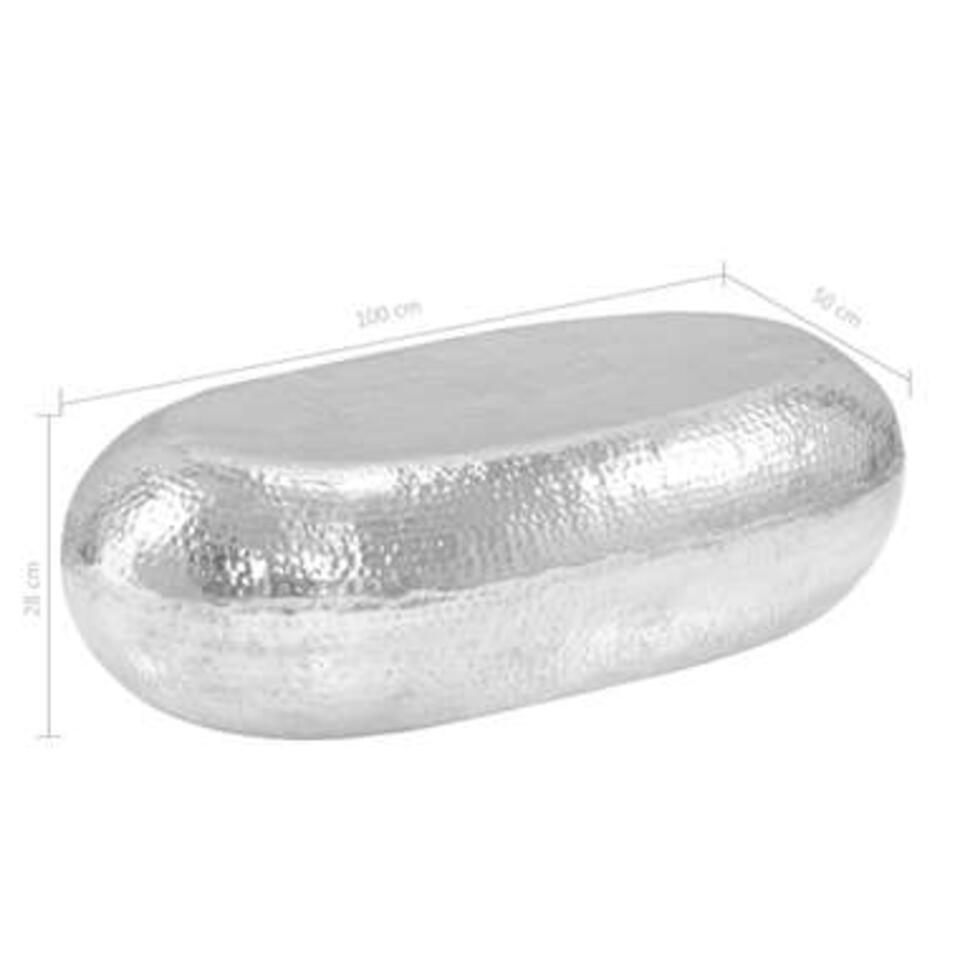VIDAXL salontafel 100x50x28 cm aluminium zilver