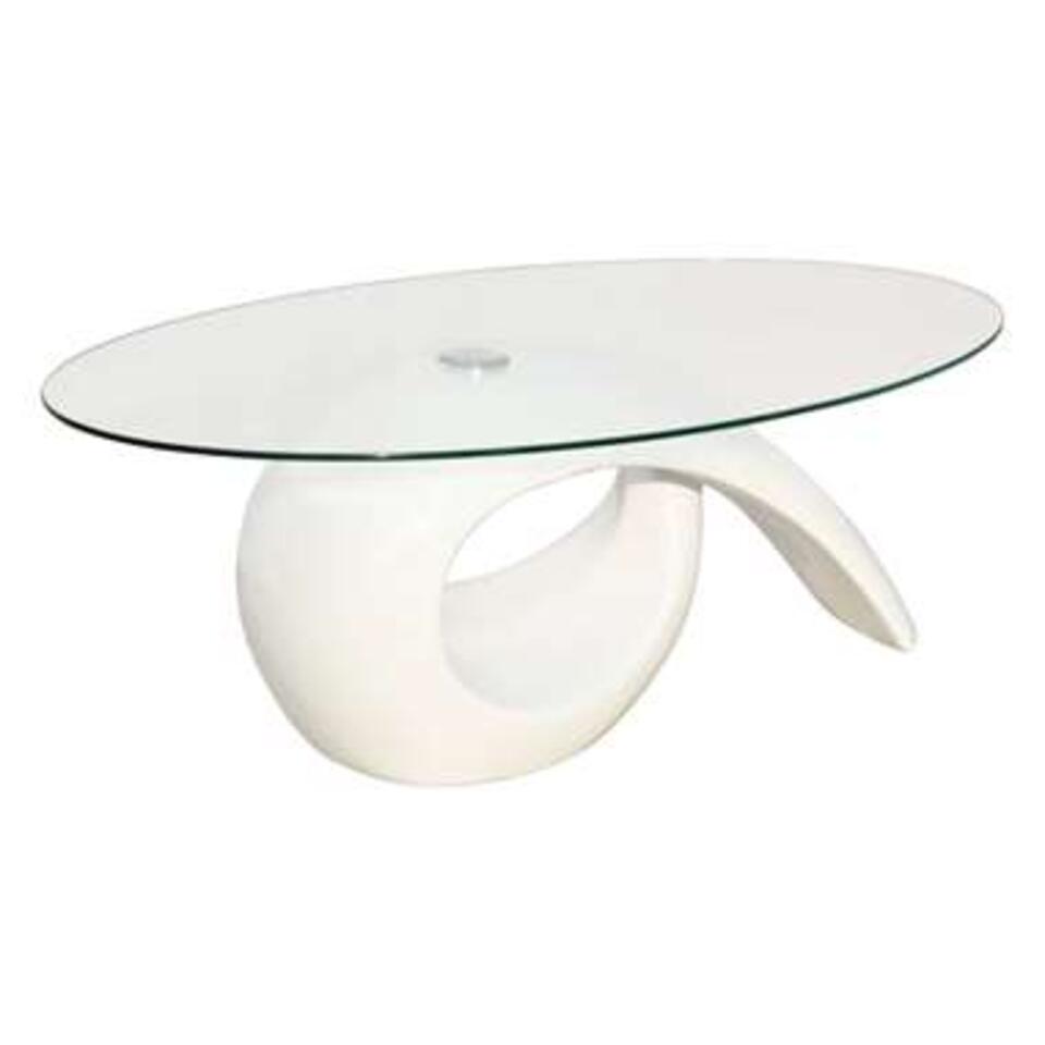 Regeren hoofdpijn Verdampen VIDAXL Salontafel met ovaal glazen tafelblad hoogglans wit | Leen Bakker